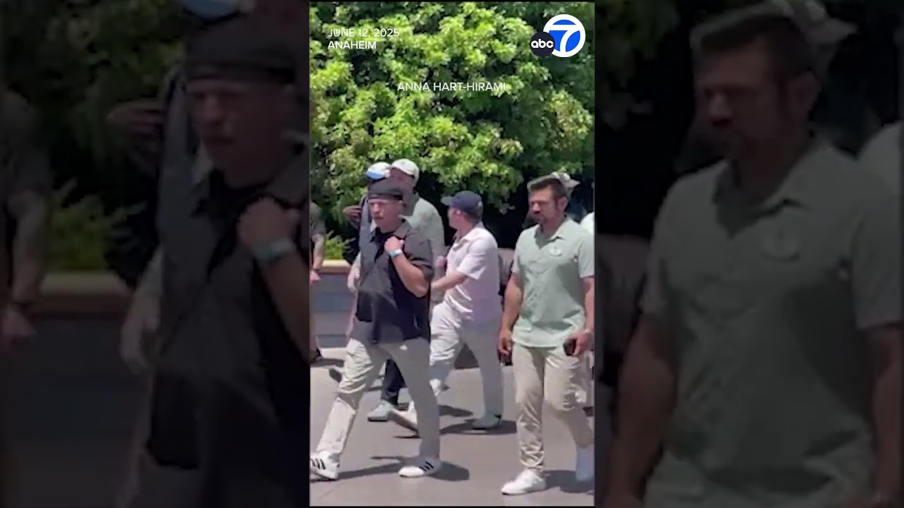 Protesters gather outside Disneyland Resort as JD Vance visits with his family