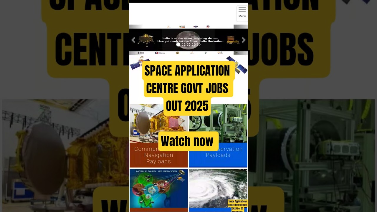 SPACE APPLICATION CENTRE GOVT JOBS OUT 2025 #governmentjobs #sarkarinaukri #bankingjobs
