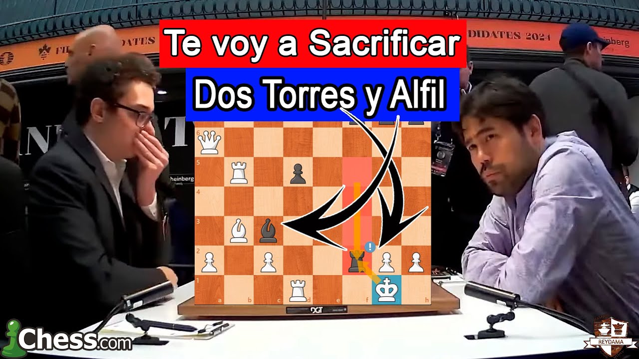 El Más Rápido del Oeste Sacrifica Dos Torres y Alfil en el Candidatos! Caruana Vs Nakamura