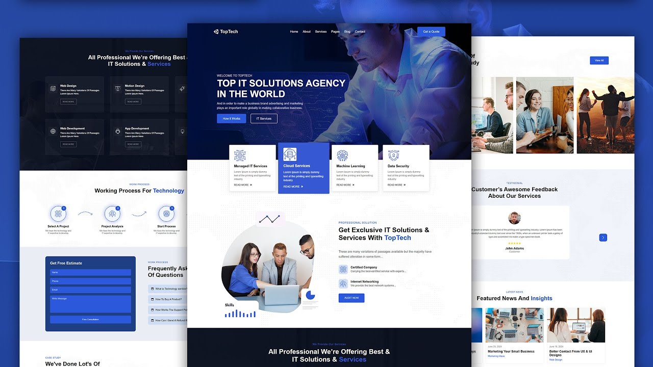 Make IT Solution & Business Responsive HTML Template [ HTML / CSS / SASS / JavaScript ] From Scratch