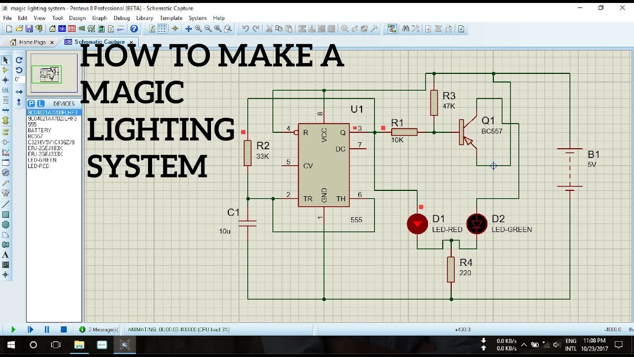 How to make a magic lighting system design by Proteus  schematic, PCB and 3D  design
