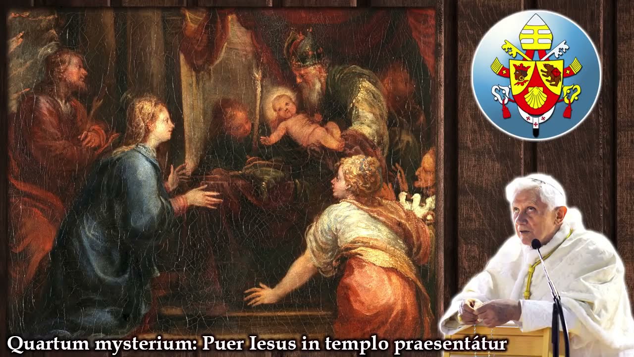 ➕ JOYFUL MYSTERIES SANCTUM ROSARIUM in LATIN with letter with POPE BENEDICT XVI Monday and Saturday