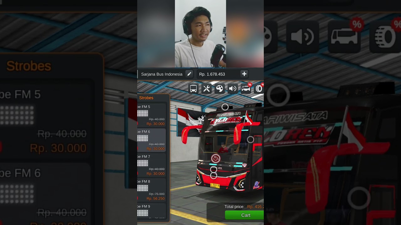 Pasang Strobo Tumpuk di Kaca Bus TJ Kyloren!! 
