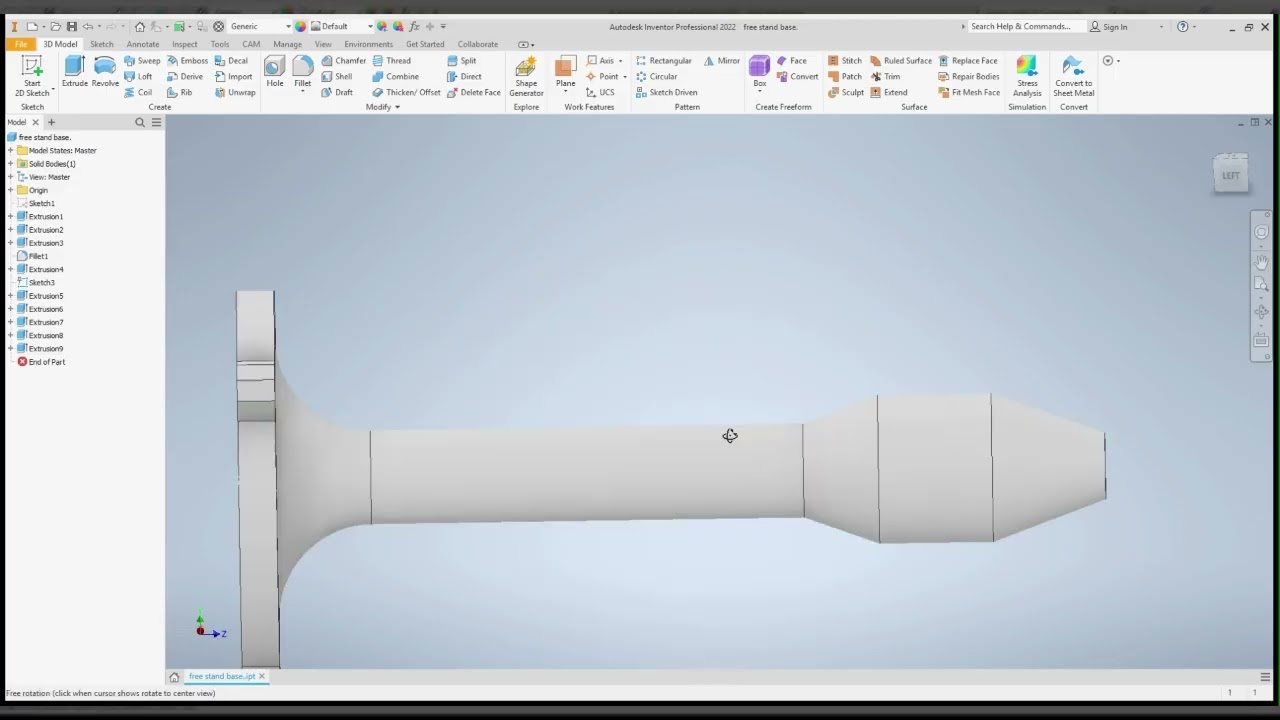 DESIGN A FREE STAND USING INVENTOR 2022. PART 4