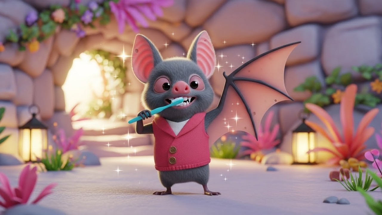 Сонная летучая мышь чистит зубы 🦇🪥😴 | Мультфильм для детей и весёлые приключения