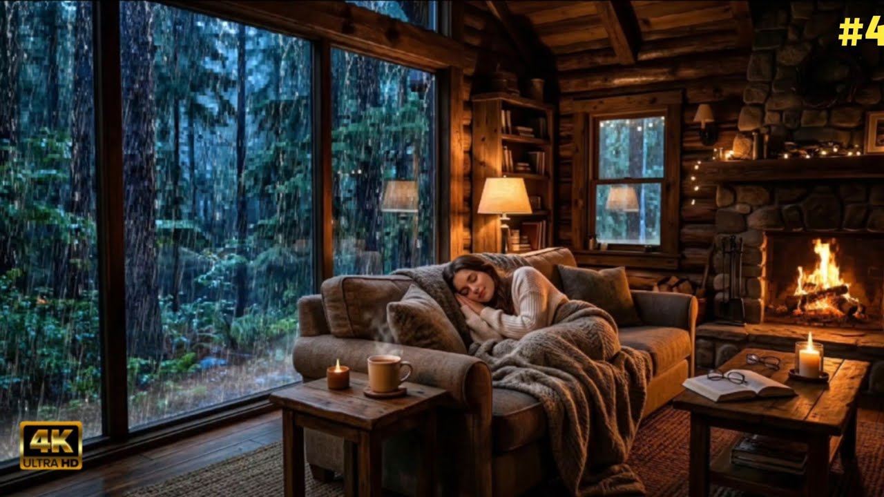Gentle Rains Sounds by The Window ⛈️ Cozy Bedroom Ambience For Deep Sleep & Relaxation