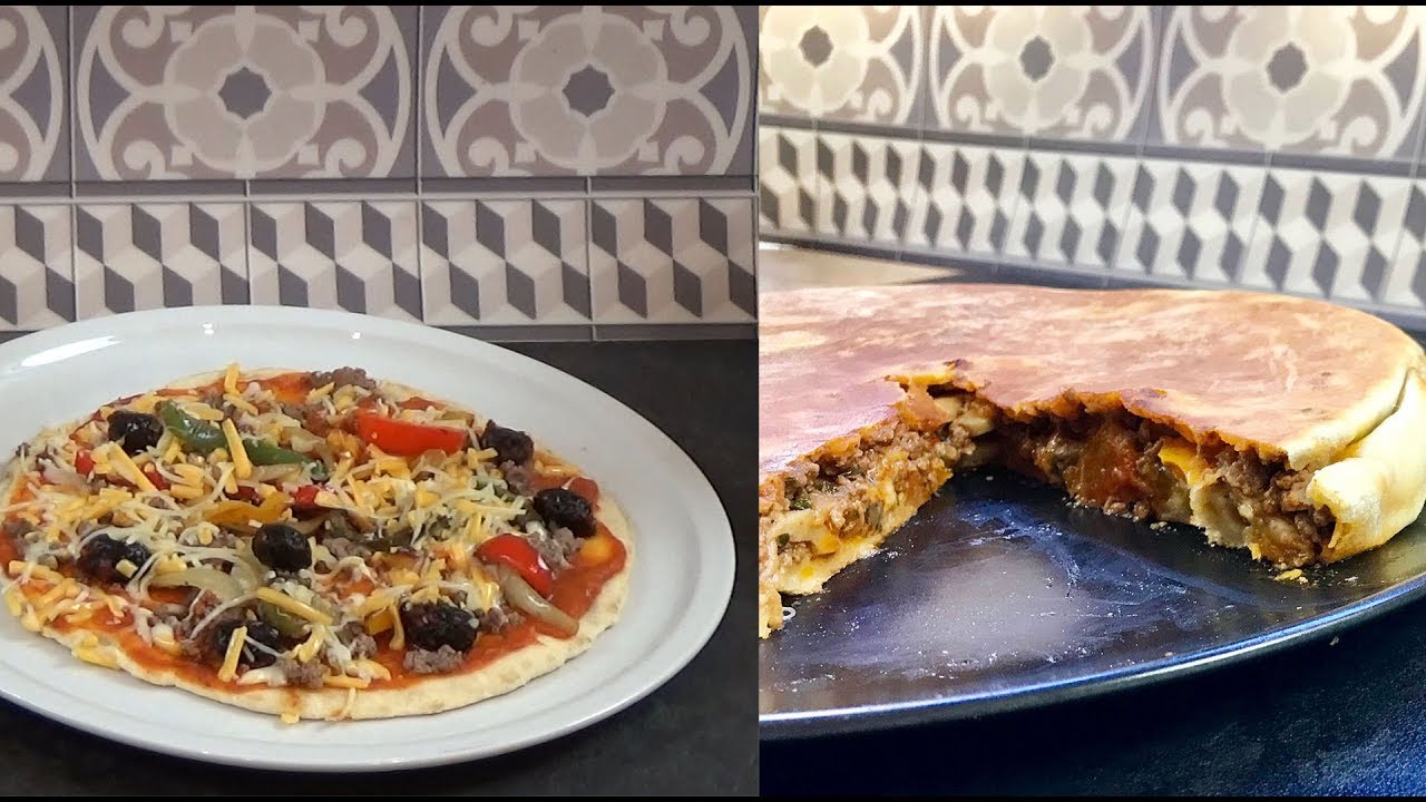 Marre de cuisiner!!! Réalisez 3 en 1 avec la même pâte 2 Pains farcis  et Pizza cuisson à la poêle