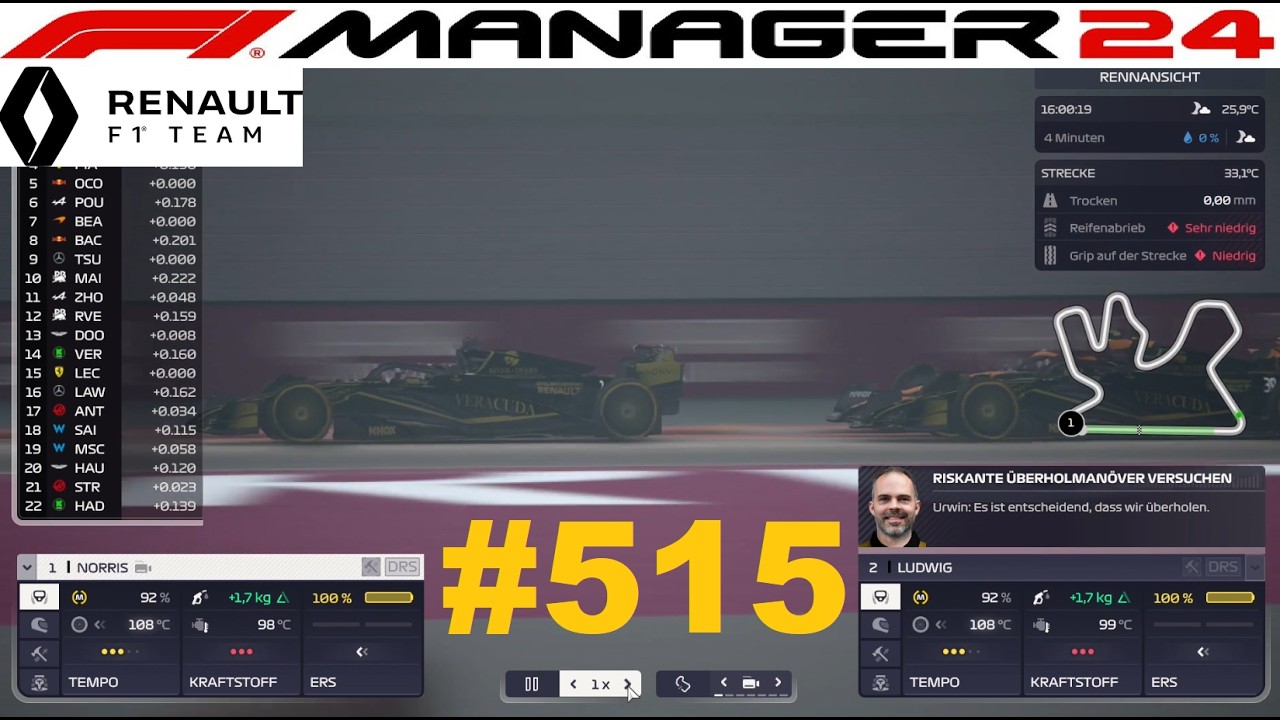 Begleitung oder Einsamkeit? #515 -F1 Manager 24-