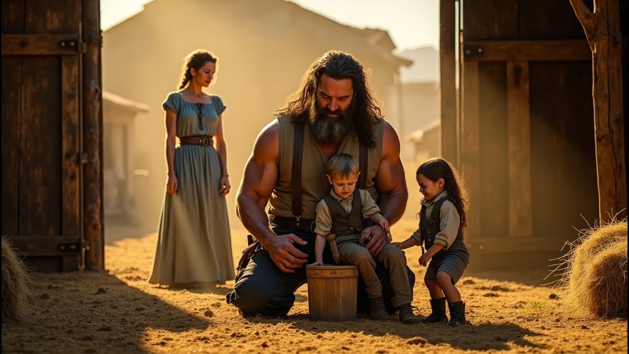 She Paid the Mountain Man to Clean Her Barn—But Instead Found Him Secretly Raising Two Little Twins