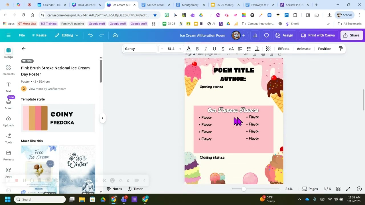Publishing Canva Poems from Canva to Seesaw