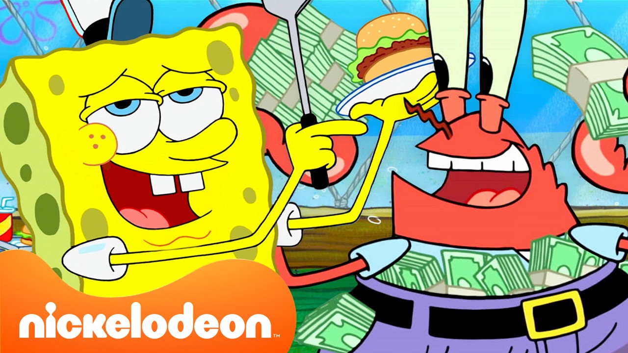 Bob Esponja | 1 hora de Don Cangrejo en el Crustáceo Cascarudo 🦀💰 | Nickelodeon en Español