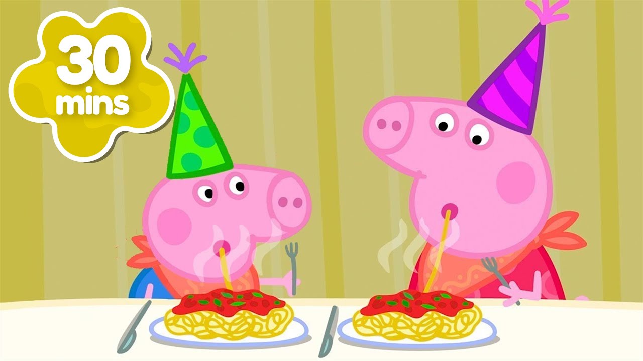 Delicious Spaghetti Birthday Meal! 🍝  | Peppa Pig Full Episodes | 2 Hours of Kids Cartoons