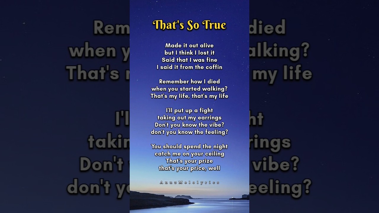 TRY WITH YOUR OWN VOICE - THAT'S SO TRUE🤍SONG LYRICS #trywithyourownvoice #song #songlyrics