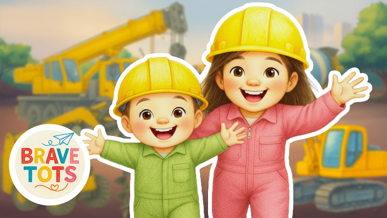 Construction Trucks At Work | 🩷Brave Tots💚 Nursery Rhyme ♪ Learning Learning ♪ Preschool ♪ Toddlers