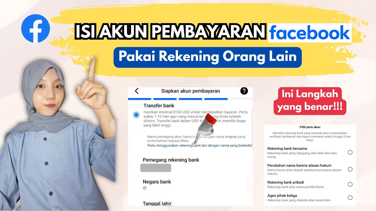 CARA ISI METODE PEMBAYARAN FACEBOOK PAKAI REKENING ATAS NAMA ORANG LAIN