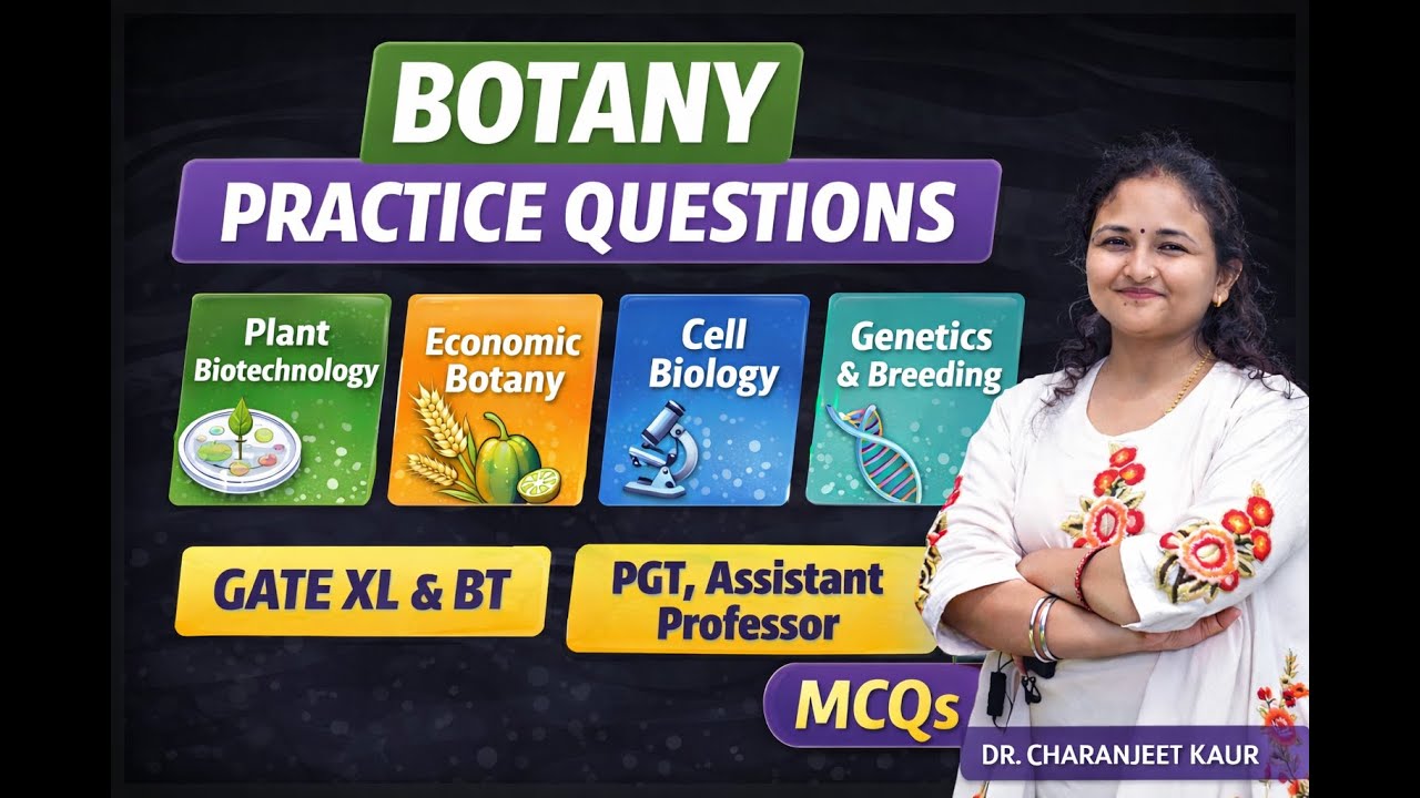 Botany Practice Questions | GATE XL & BT | PGT & Assistant Professor | Biotechnology, Cell Biology
