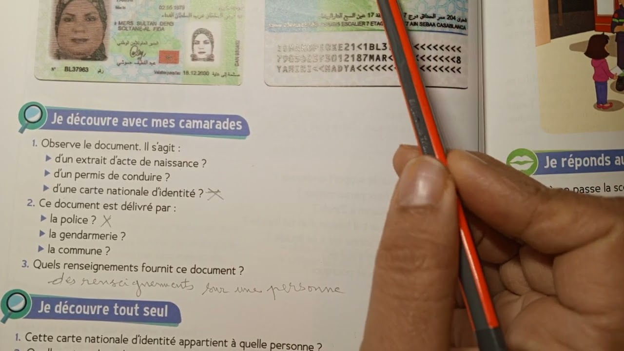 CE2 : Lecture documentaire : La carte nationale d'identité page 72 Le trésor des mots