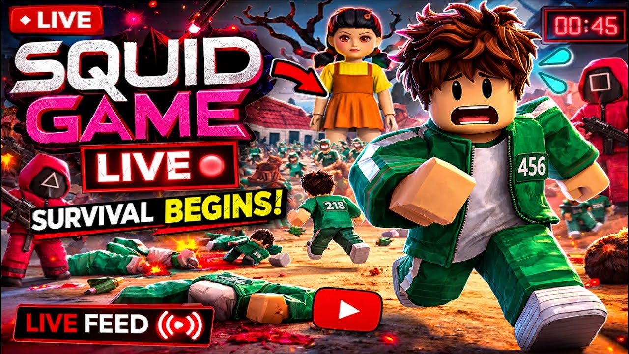 Squid Game LIVE 🔴 Don’t Move or You’re Out 😱💀