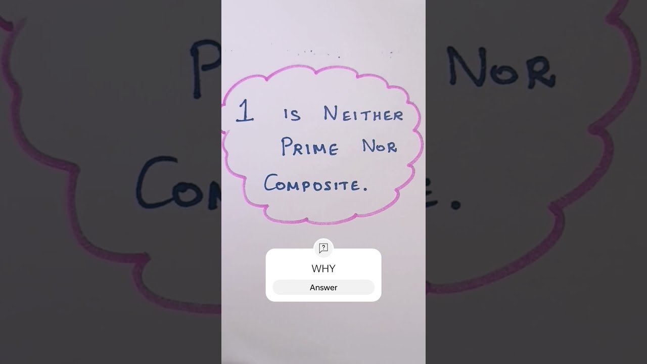 1 IS NEITHER PRIME NUMBER NOR COMPOSITE NUMBER 