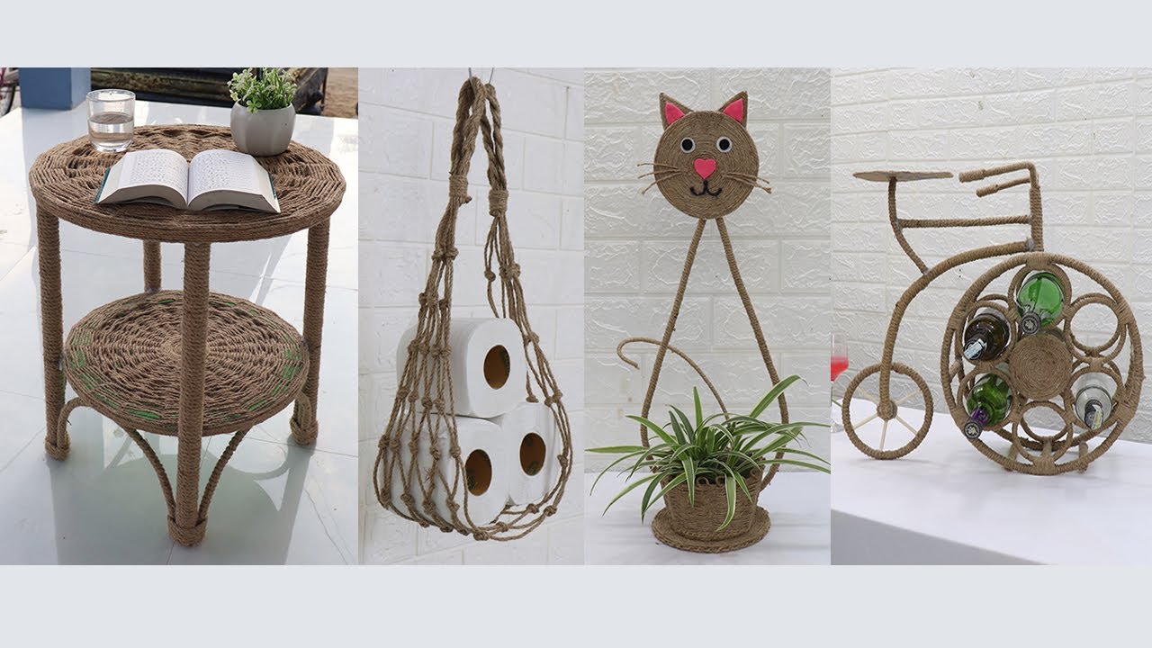 5 Realistic Jute Craft ideas | Useful Home Decorating ideas handmade
