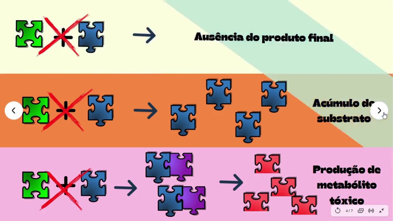 Aula sobre alterações genéticas com exemplos de erros inatos