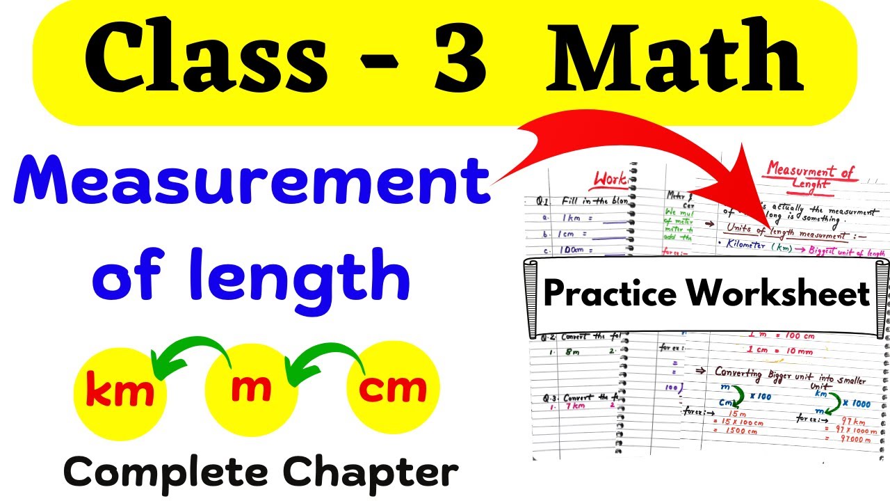 Measurement Class 3 | Measurement of Length Class 3| Measurement Worksheet for Class 3| Grade 3 Math