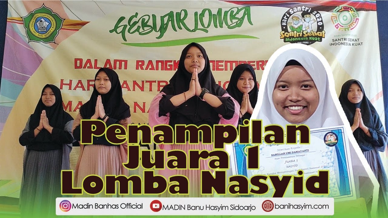 Santri Juara 1 Lomba Nasyid Madrasah Diniyah Banu Hasyim Sidoarjo