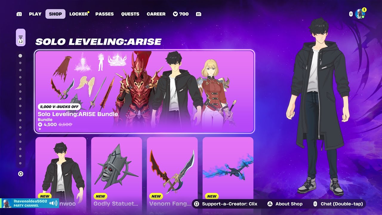 Fortnite Item shop 2/20/26 NEW Solo leveling Bundle