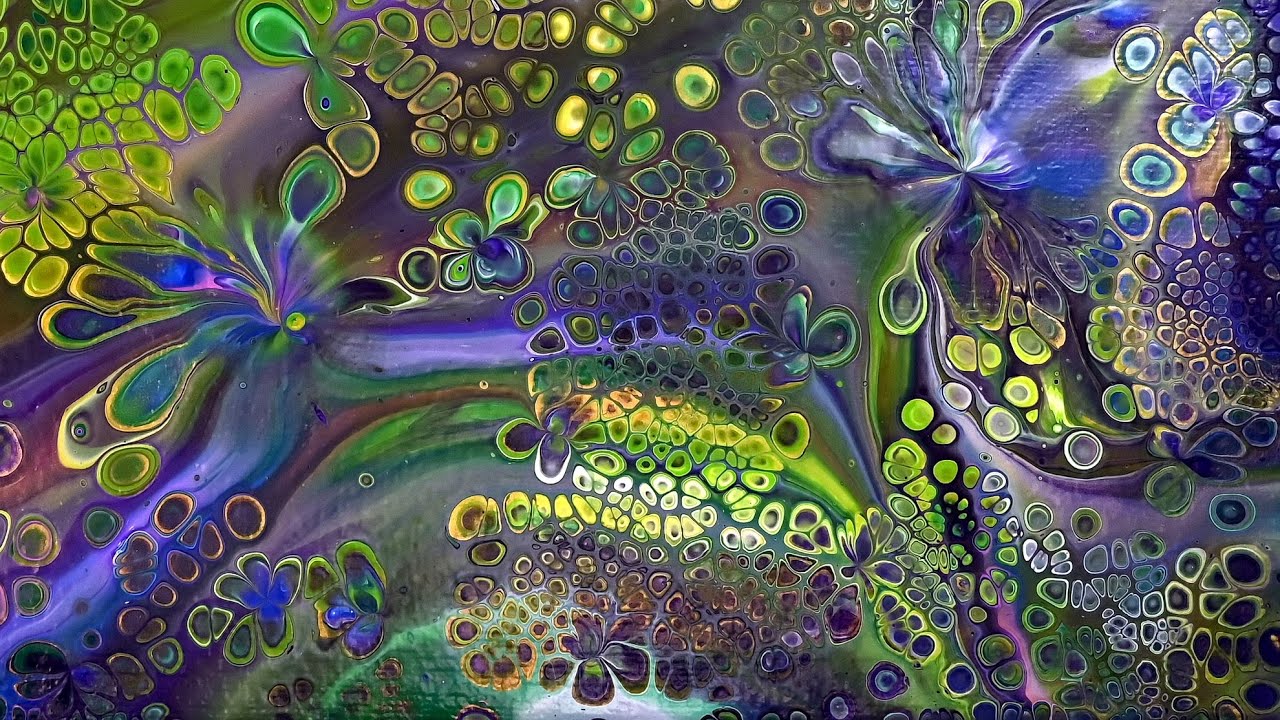 (913) Finger dip Flowers and Balloon Kisses ~ Acrylic pour painting for Beginners ~ Fluid art