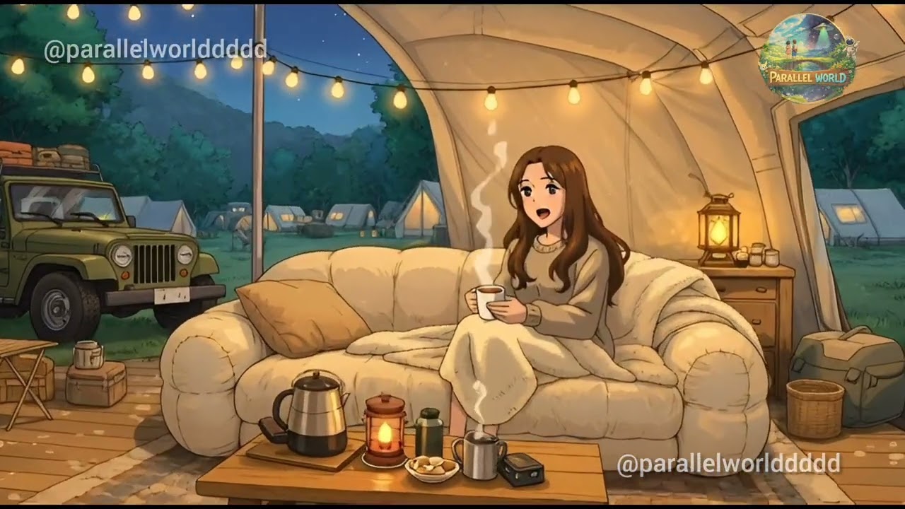 “Ghibli Dreams ✨ | Cozy Tent Life at Night | Peaceful Sleeping Aesthetic”