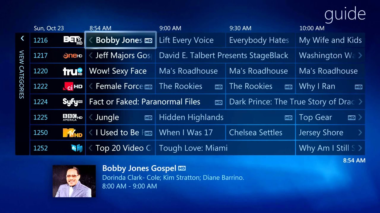 Windows 7 Media Center's Cable TV Guide with a CableCARD™ Tuner