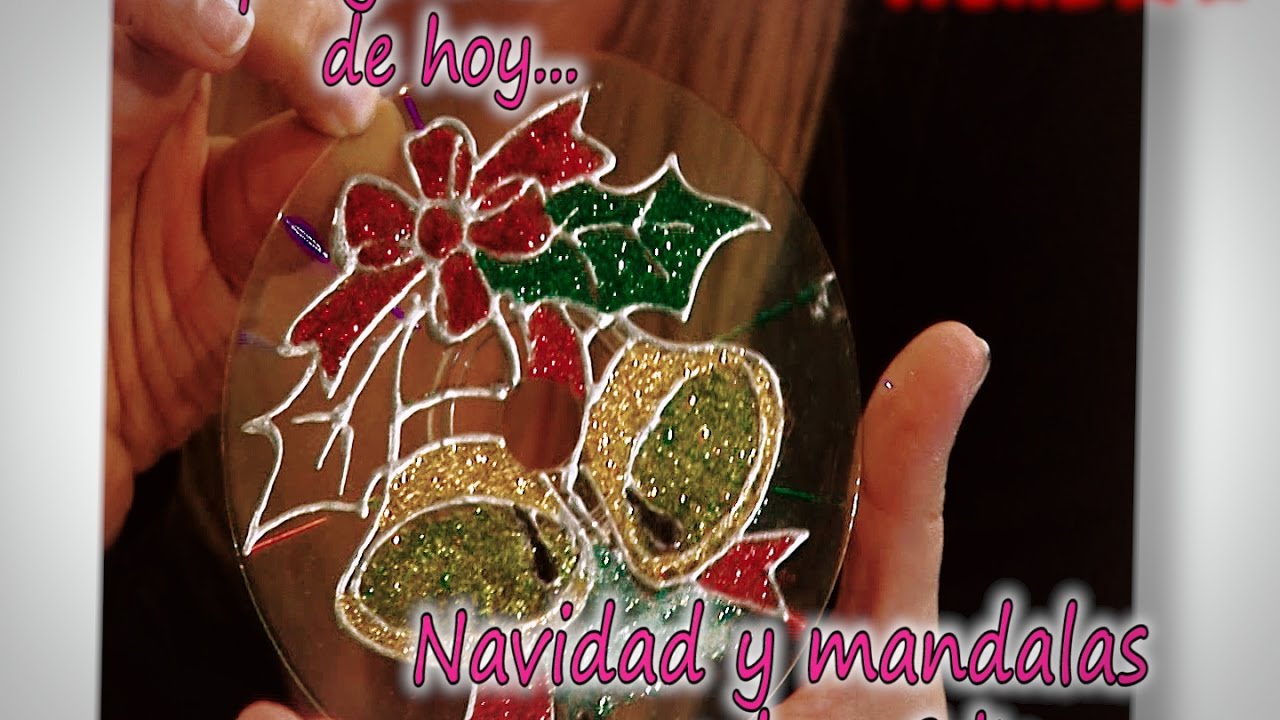 Navidad y Mandalas sobre Cds. Vitral y Polvo de Angel.Parte 2/3