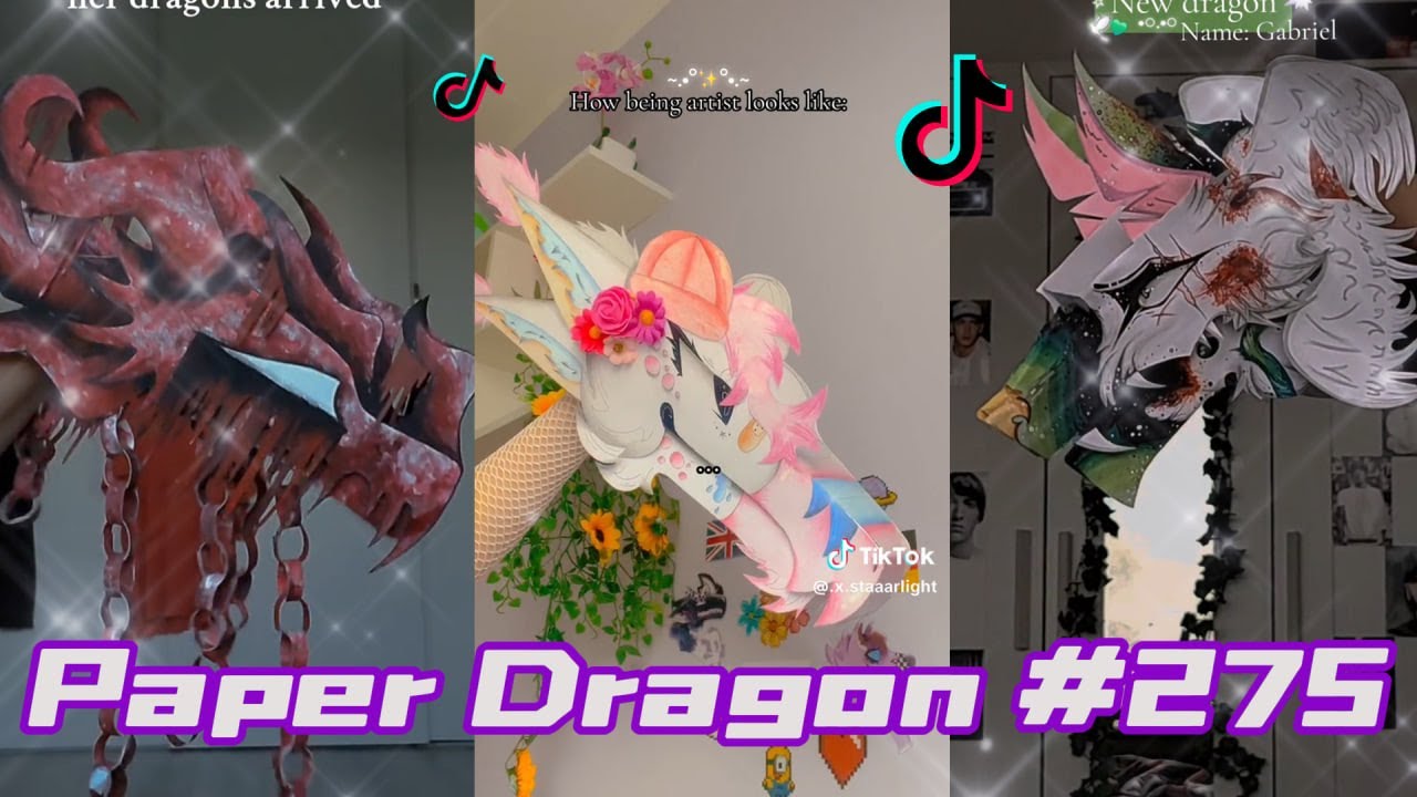 Dragon Puppet Crafts - Paper Dragon TikTok Compilation 