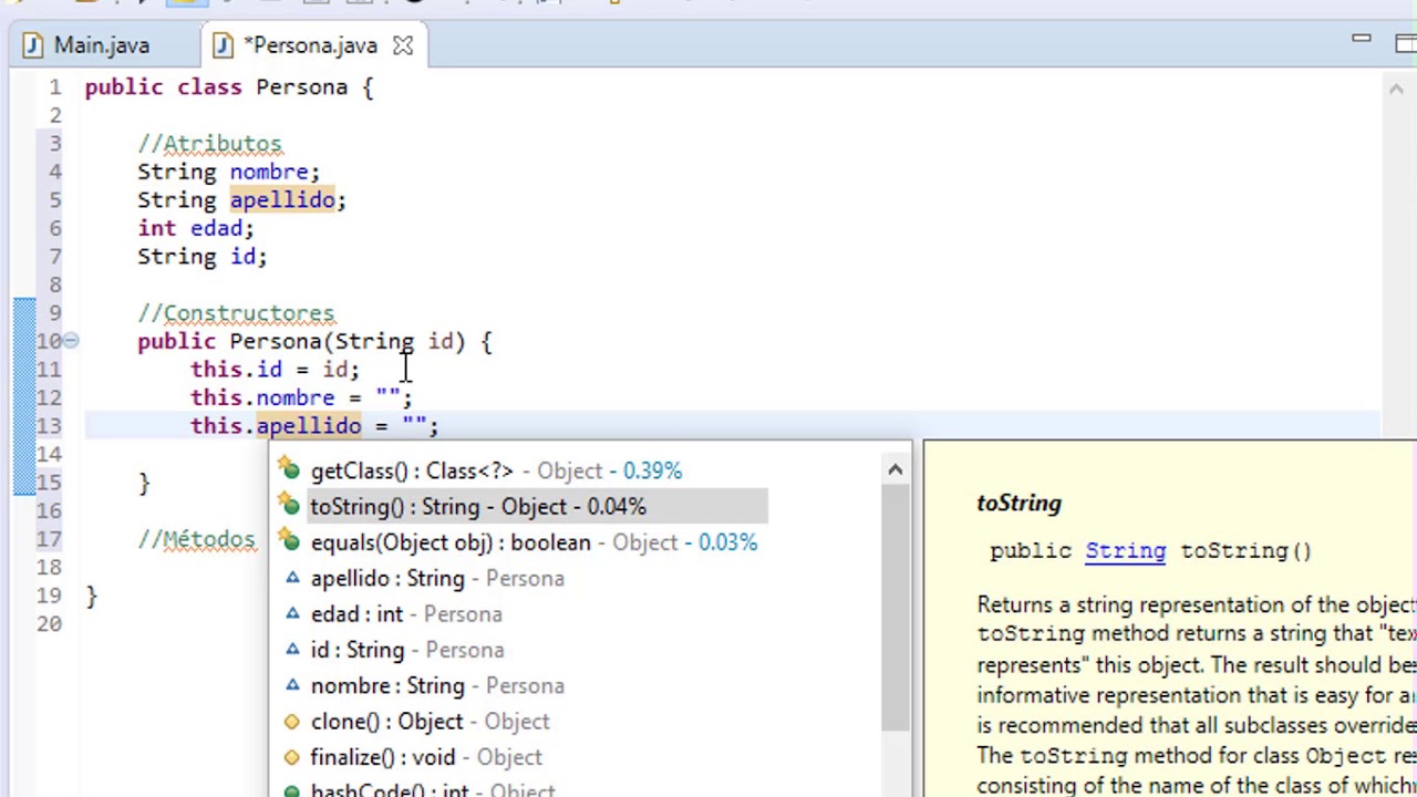 Crear una clase en Java | Eclipse