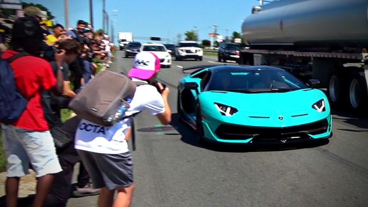 AVENTADOR SVJ GOES BALLISTIC LEAVING CAR SHOW!