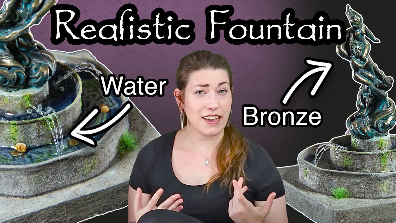 Realistic Fountain | UV Resin Water, Stone Texture & Bronze Statue: A Thrift Flip Collaboration