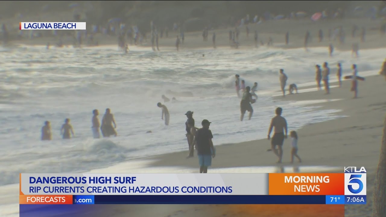 High surf in Southern California as disturbance in Pacific Ocean monitored