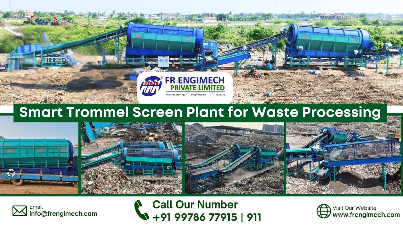 Smart Trommel Screen Plant for Waste Processing  FR Engimech #WasteManagement #TrommelScreen