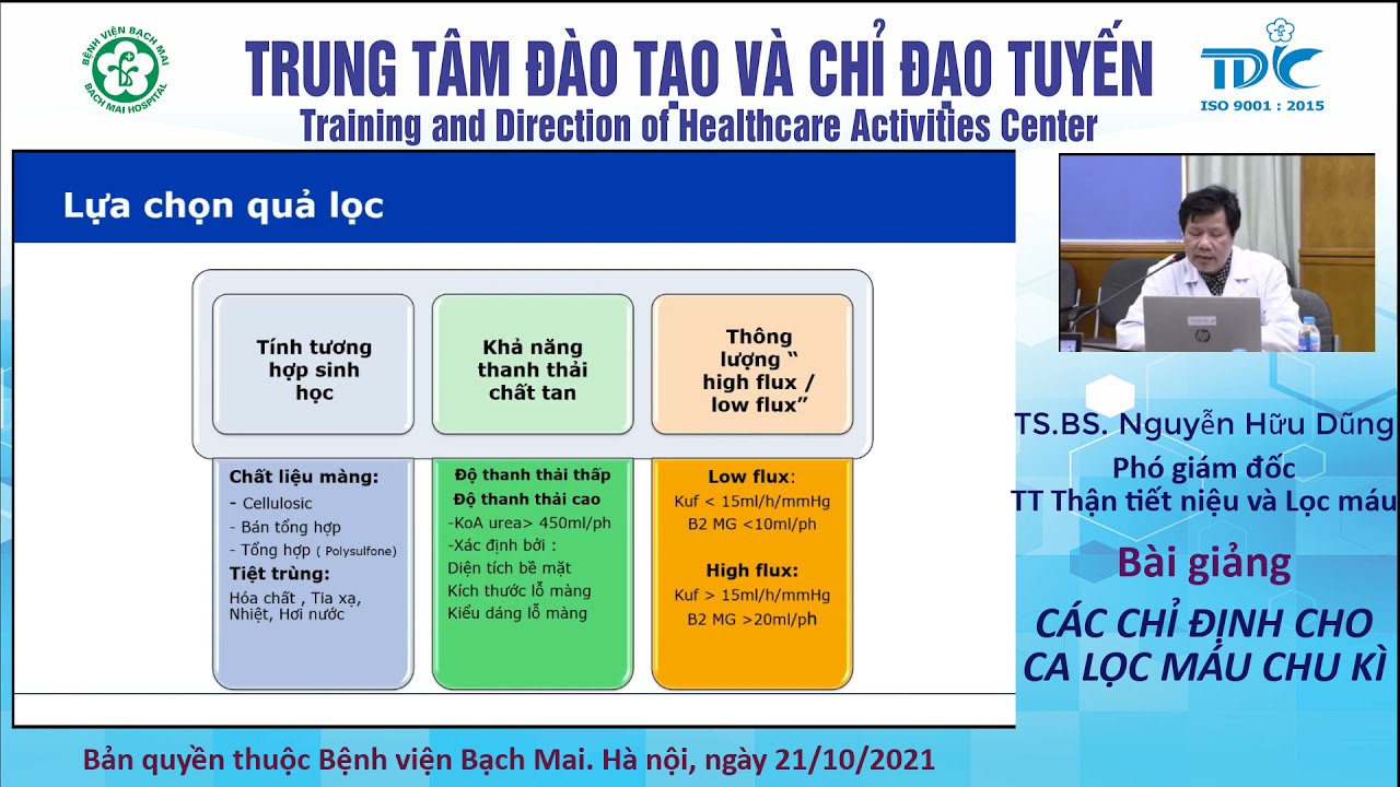 Các chỉ định cho ca lọc máu chu kì