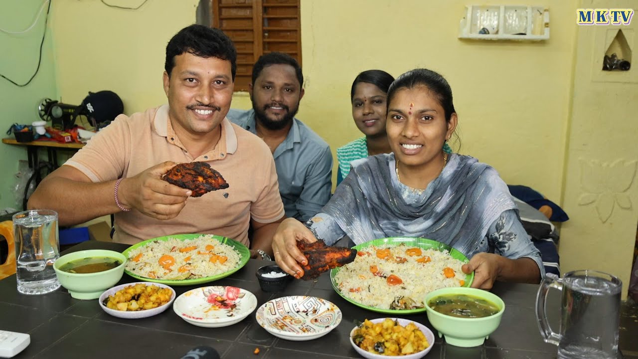 ఫ్రై చికెన్ పప్పుబియం కిచిడీ ఆలూ ఫ్రై  తిండిపోటి #Eating Challenge#279 #Thindi Poti#MKTVపలకరింపు