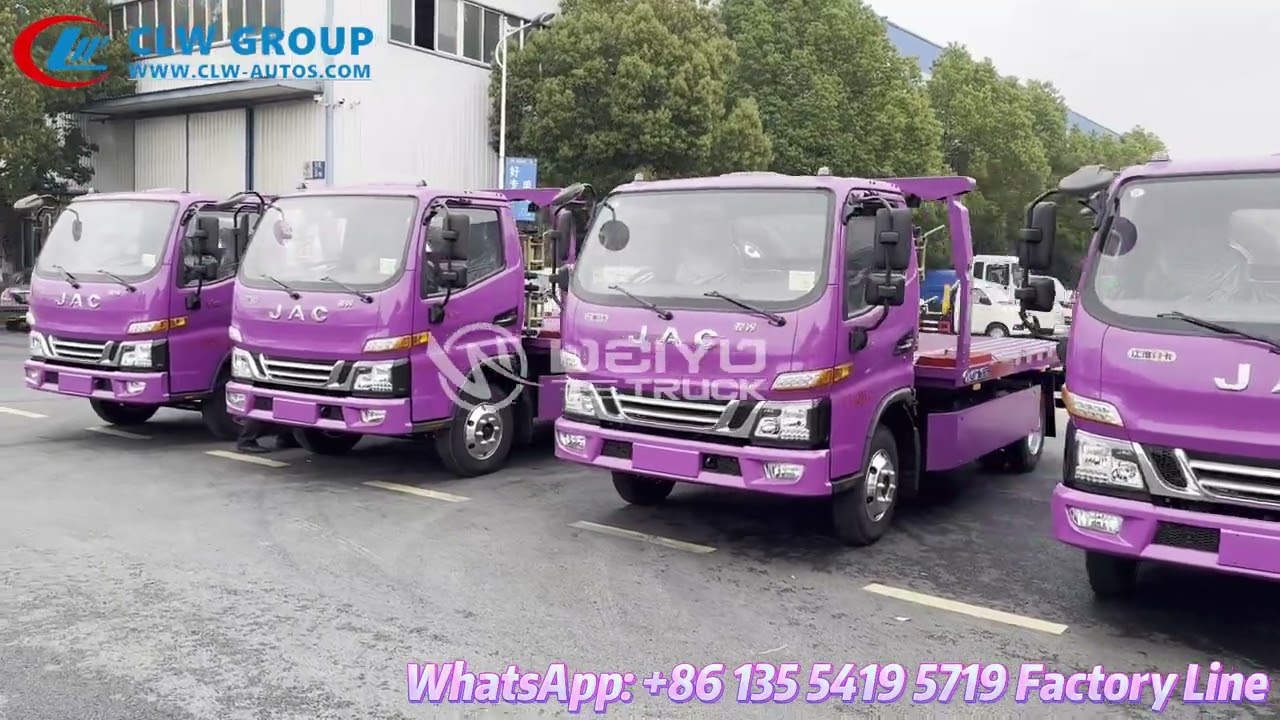 JAC 6 wheels 4 tons 4MT Breakdown Accident Car Carrier Flatbed Towing Truck batch Delivery