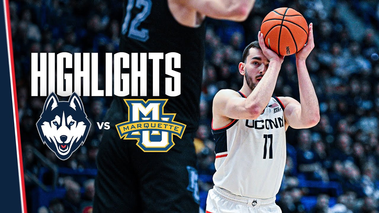 ГЛАВНЫЕ МОМЕНТЫ | Мужская баскетбольная команда UConn №1 против команды Marquette №4