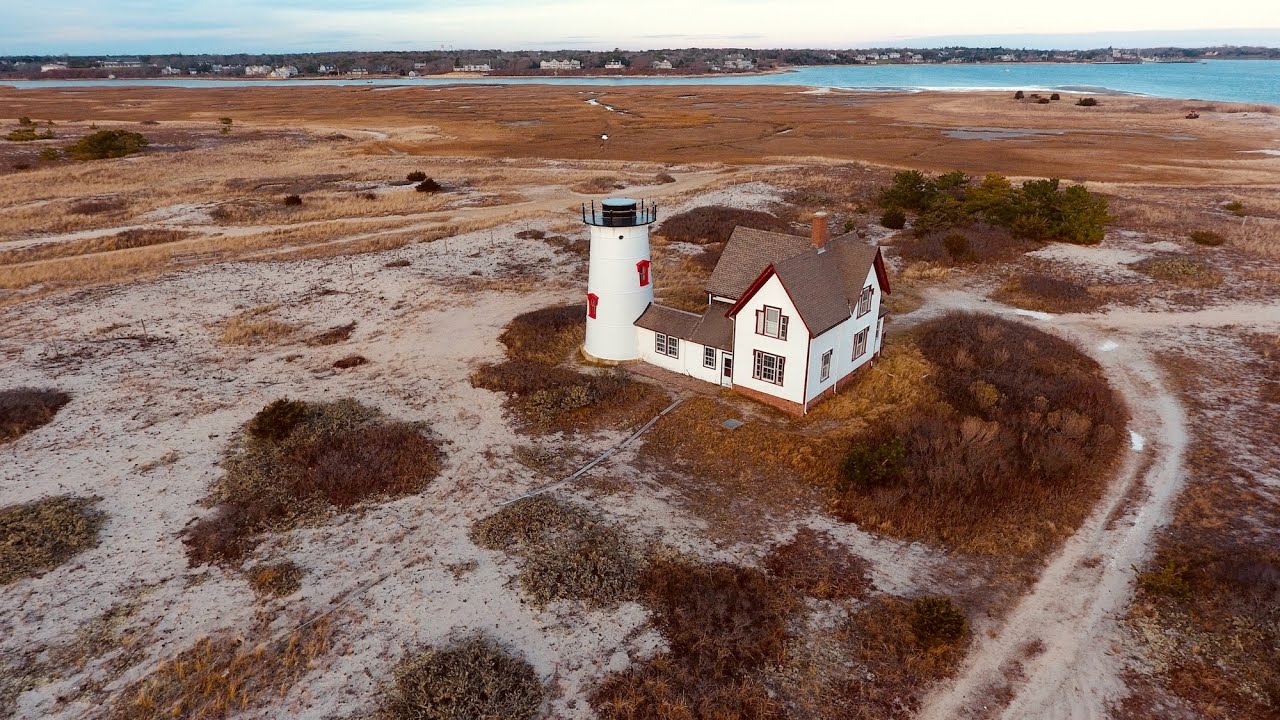 Stage Harbor Lighthouse (Cape Cod) by Drone