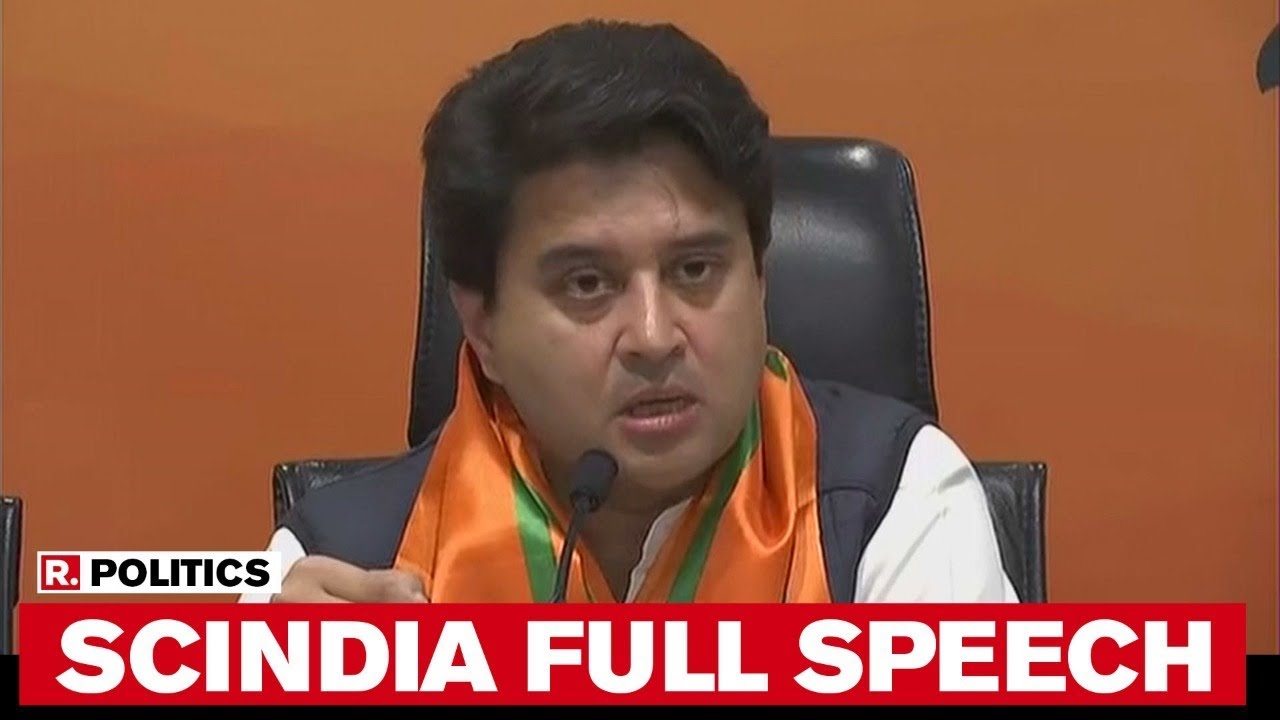 Watch: Jyotiraditya Scindia's Full Speech As He Joins BJP