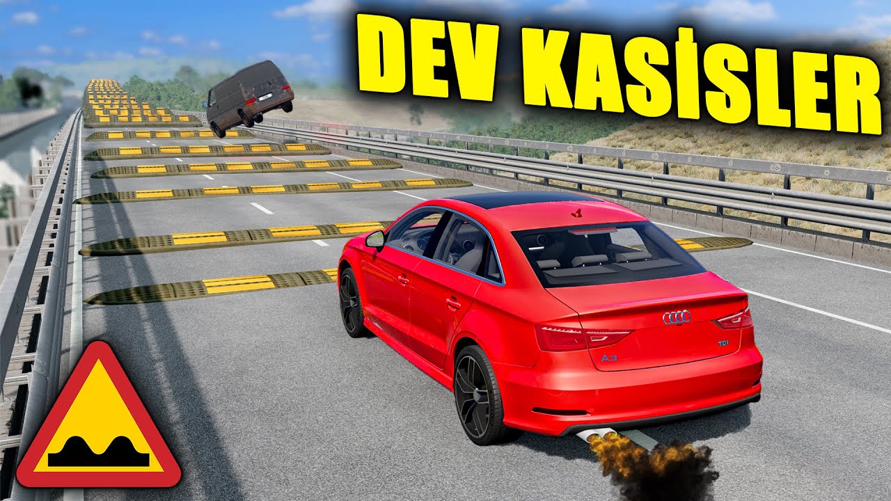 DEV KASİSTE BÜYÜK KAPIŞMA // BÜYÜK KASİSLER // BeamNG.drive // beamng speed bumps