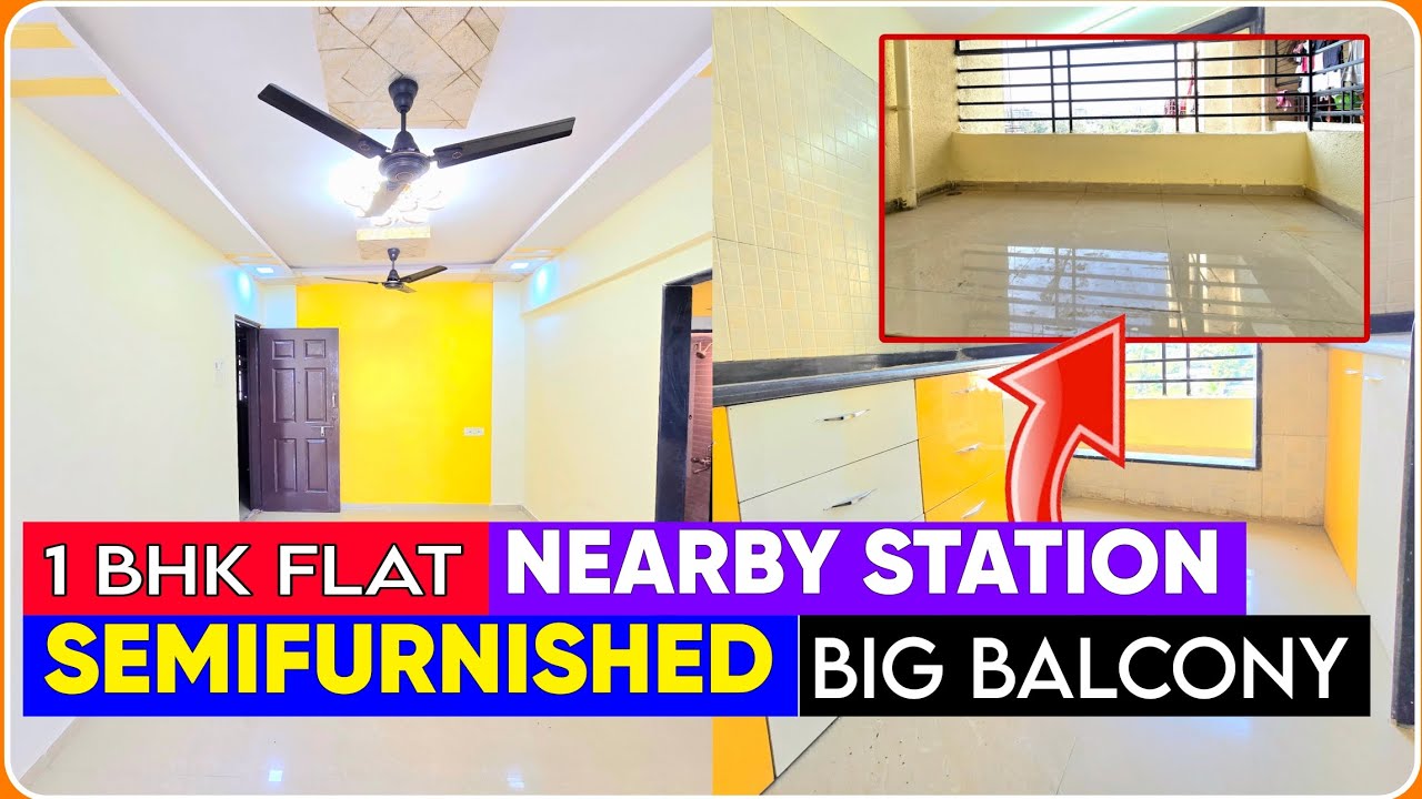 बड़ा CARPET। READY TO MOVE✅️ | 1 BHK FLAT | SEMIFURNISHED | NEARBY STATION | बड़ा COMPLEX | 95% LOAN