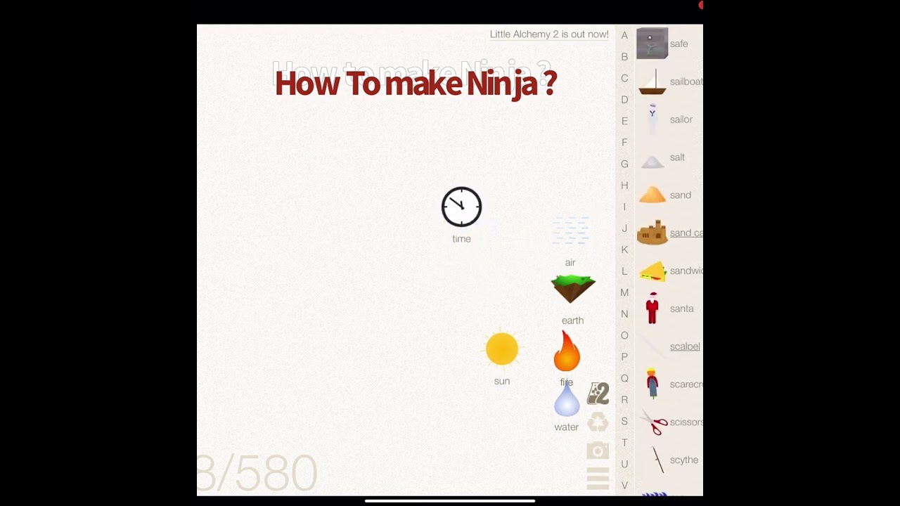 How To Make Ninja in Little Alchemy #shorts #youtubeshorts