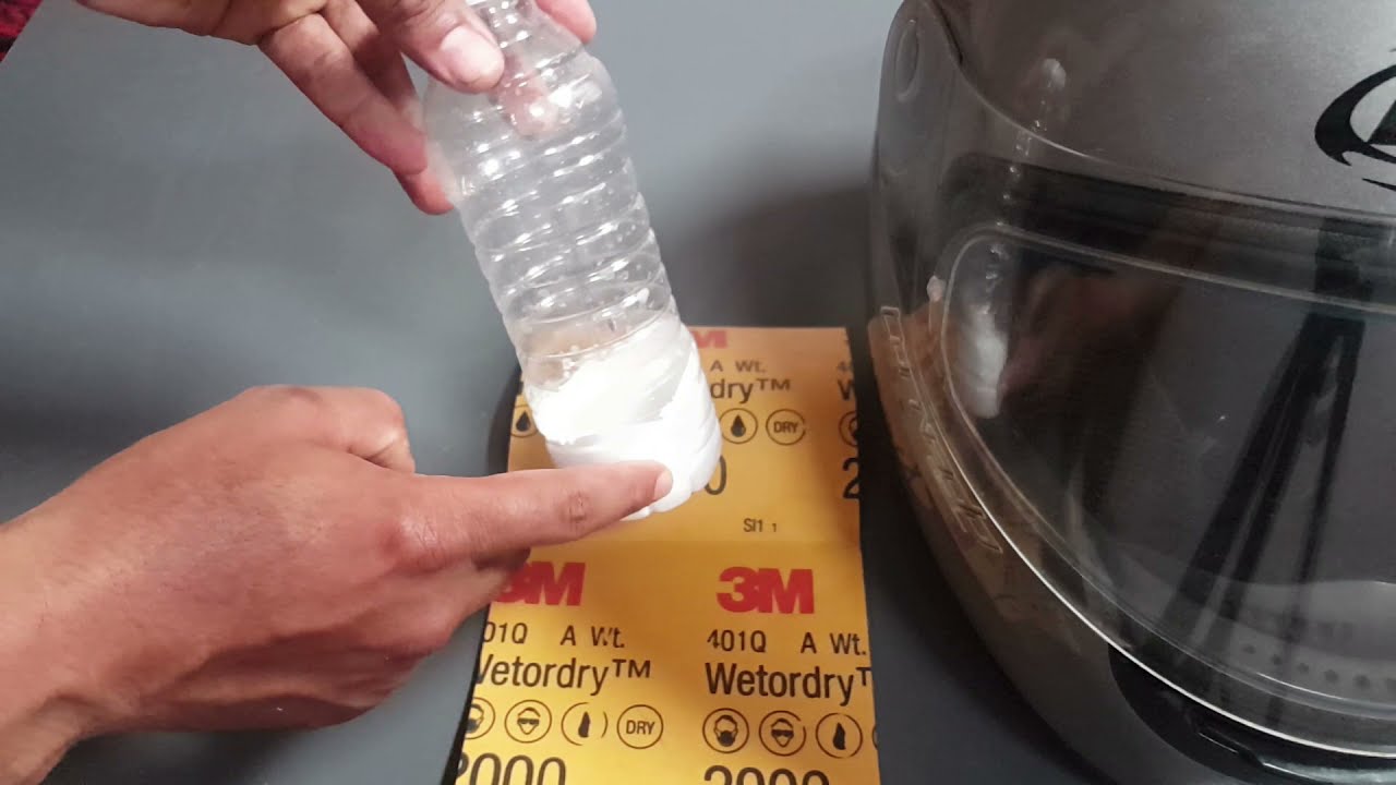 تنظيف زجاج خوذة الرأس من الكسور والخدوش بمكونات جد بسيطة والنتيجة how to emove helmet lens scratches