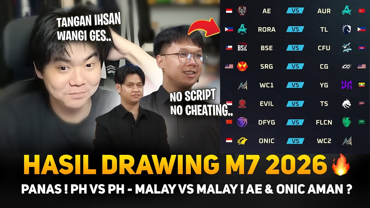 HASIL DRAWING M7 2026 🔥 PANAS ! PH VS PH - MALAY VS MALAY ! AE & ONIC AMAN ? TANGAN IHSAN WANGI GINI