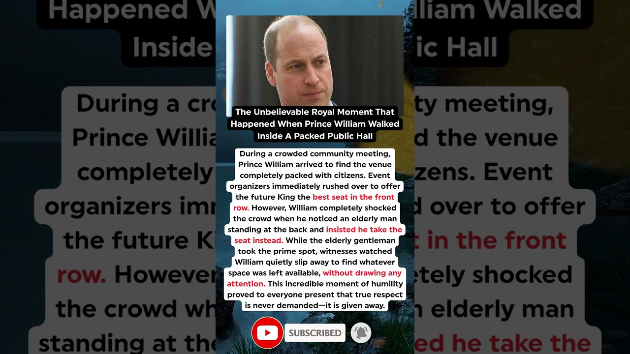 Prince William Arrives At Packed Meeting And Shockingly Gives Up His Front Row Seat